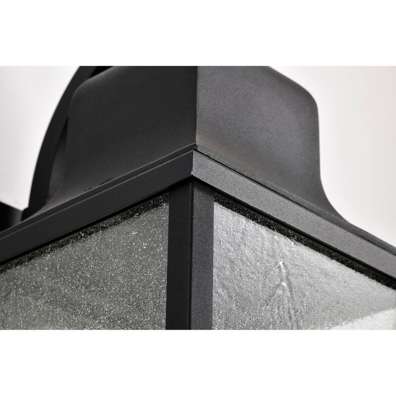 Lawrence 1 Light Large Wall Lantern Matte Black with Clear Seeded Glass