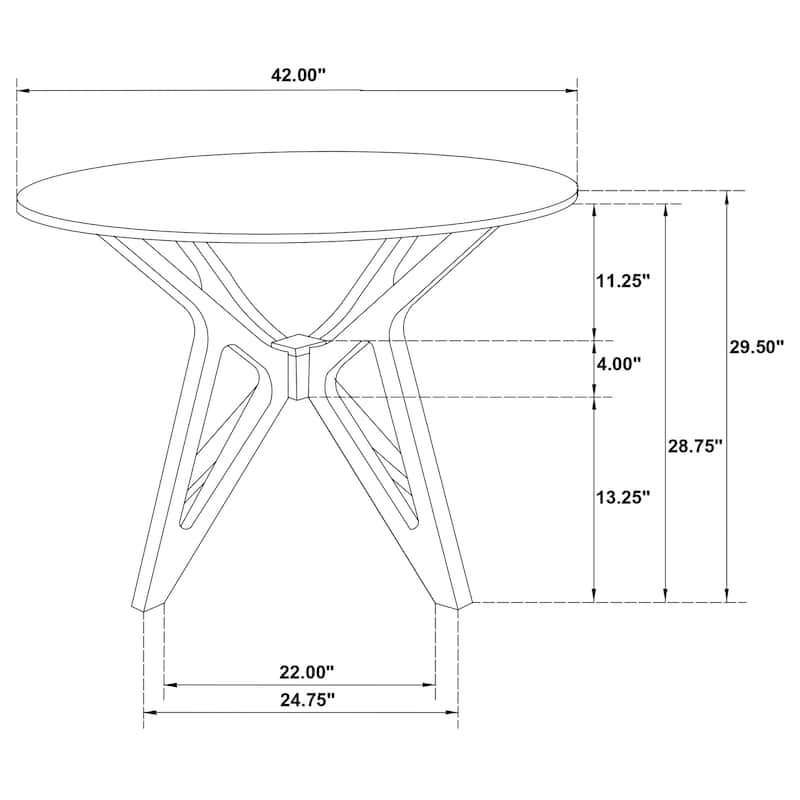 Elowen 5-piece Light Walnut Round Solid Wood Dining Set