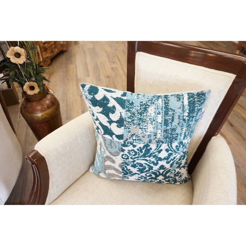 Home&Manor Nostrand Blue Cotton Designer Throw Pillow