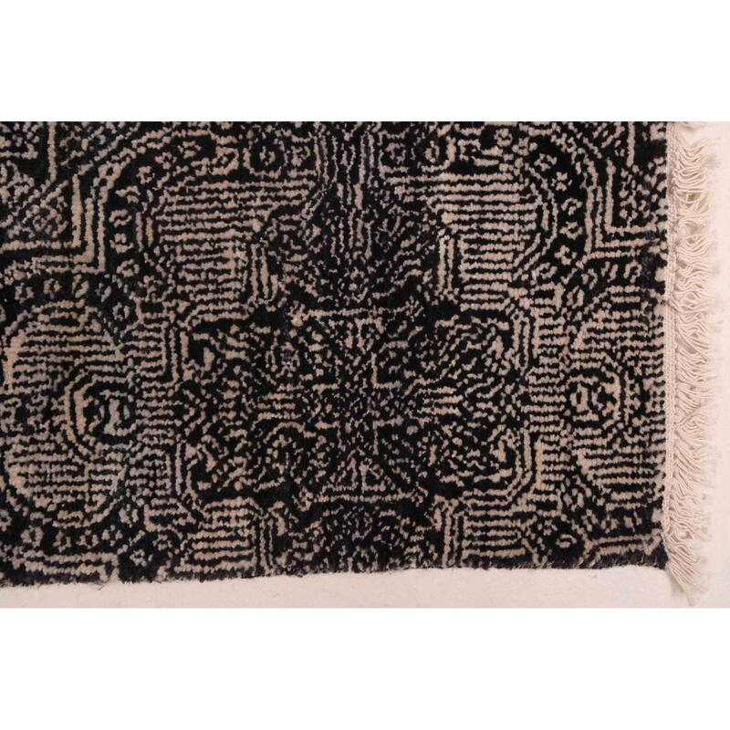 ECARPETGALLERY Hand-knotted Heritage Black Wool Rug - 2'7 x 22'0
