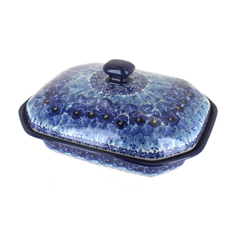 Blue Rose Polish Pottery 662 Ceramika Artystyczna Medium Covered Baker - Joanna