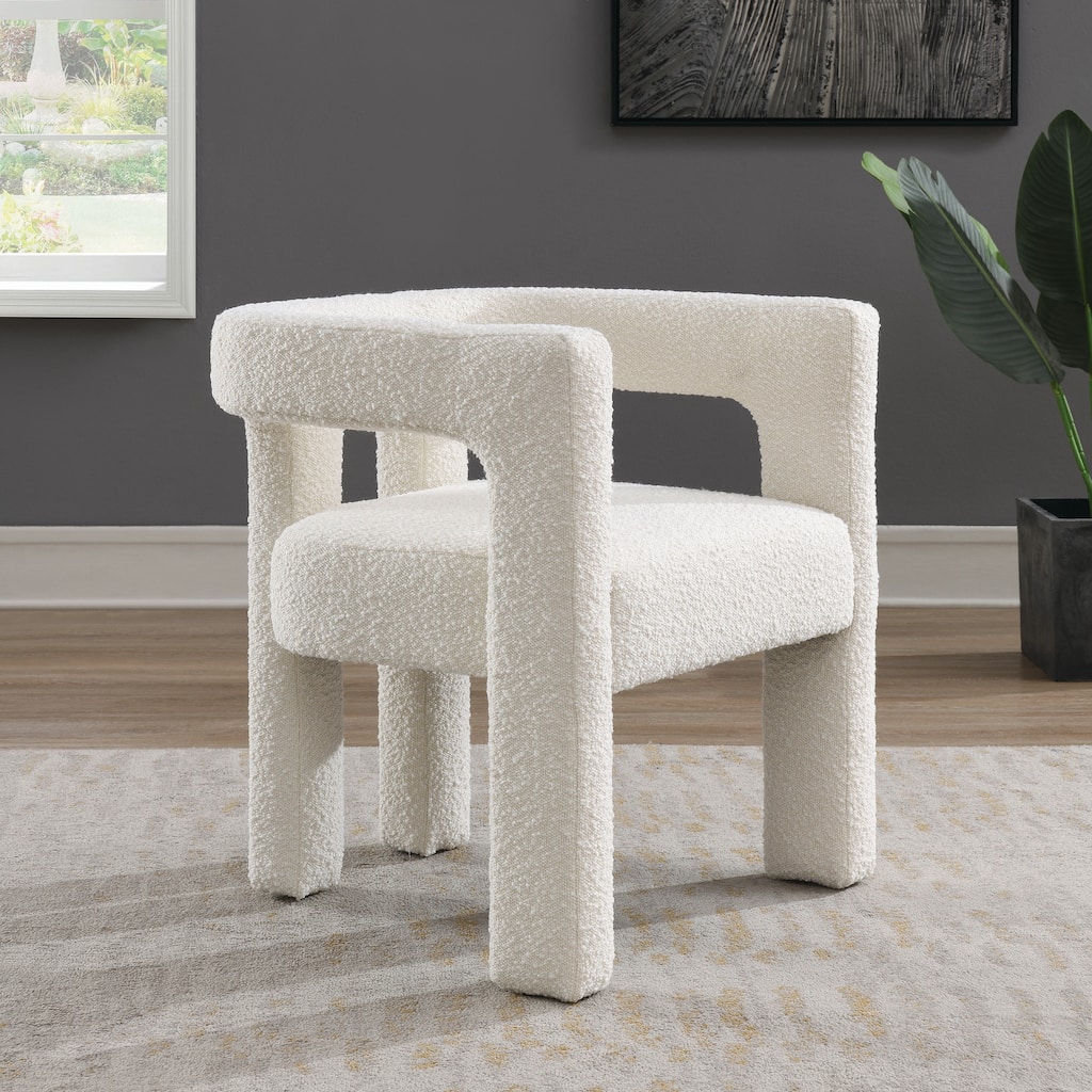 Abbyson Mandy Boucle Fabric Dining Chair