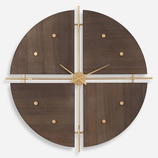 Uttermost Walnut Elegance Wall Clock - 38"H x 38"W x 2.75"D