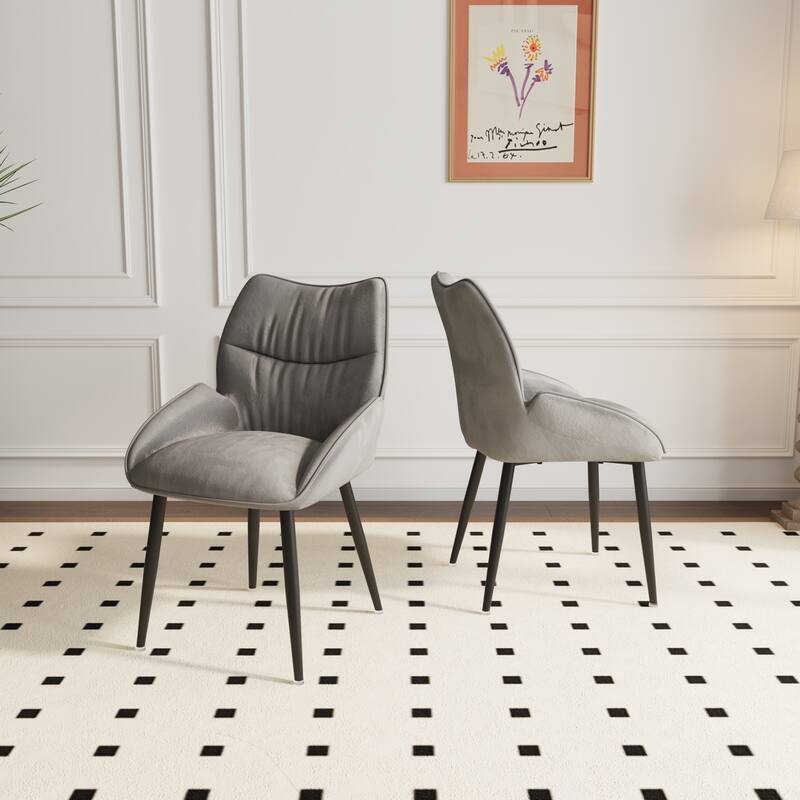 Modern Luxurious Velvet Dining Chair with High-Resilience Seat Cushion and Silent Foot Pad, for Dining Room, 2-Piece Set