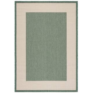 SAFAVIEH Courtyard Sherrie Border Indoor/ Outdoor Waterproof Patio Backyard Rug
