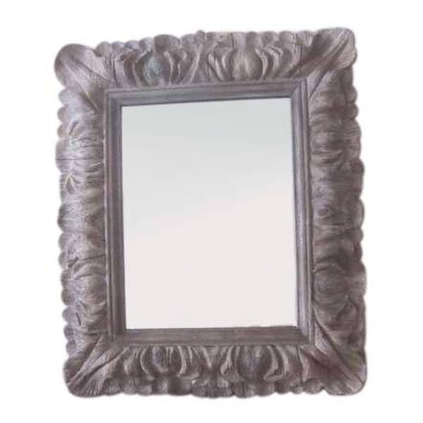 slide 1 of 1, Wood & Glass Square Acanthus Mirror- A