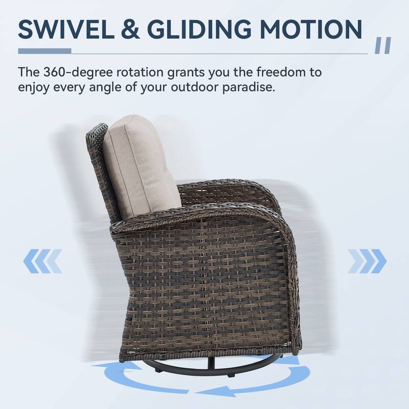 Gymojoy Outdoor Wicker Patio Furniture Sofa & Chair Set - Luxurious Comfort, Weather-Resistant