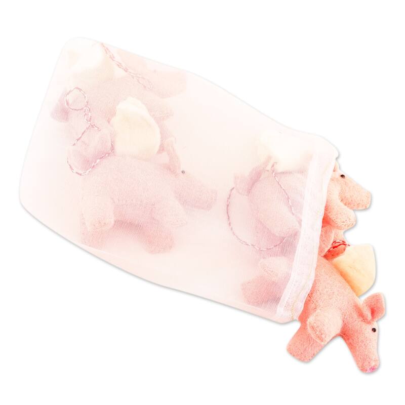Novica Handmade Flying Piggies Wool Felt Ornaments (Set Of 4)