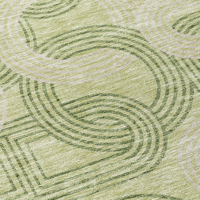 Machine Washable Indoor/ Outdoor Contemporary Geo Chantille Rug