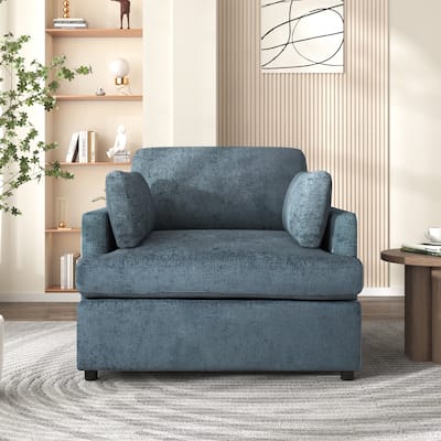Upholstered Velvet Accent Chair with Pillow, Modern Single Sofa Chair for Living Room, Bedroom, Lounge, Reading Nook