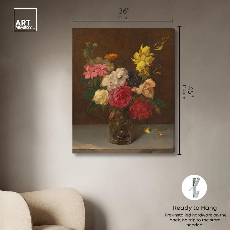 Babcock Flowers in Cut Glass Canvas by Art Remedy, Gallery Wrapped