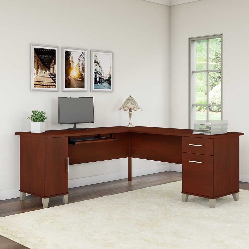 Somerset 72W L Shaped Desk with Storage by Bush Furniture