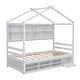 preview thumbnail 9 of 10, White Twin Size House Bed with Roof Frame and Under Bed Storage