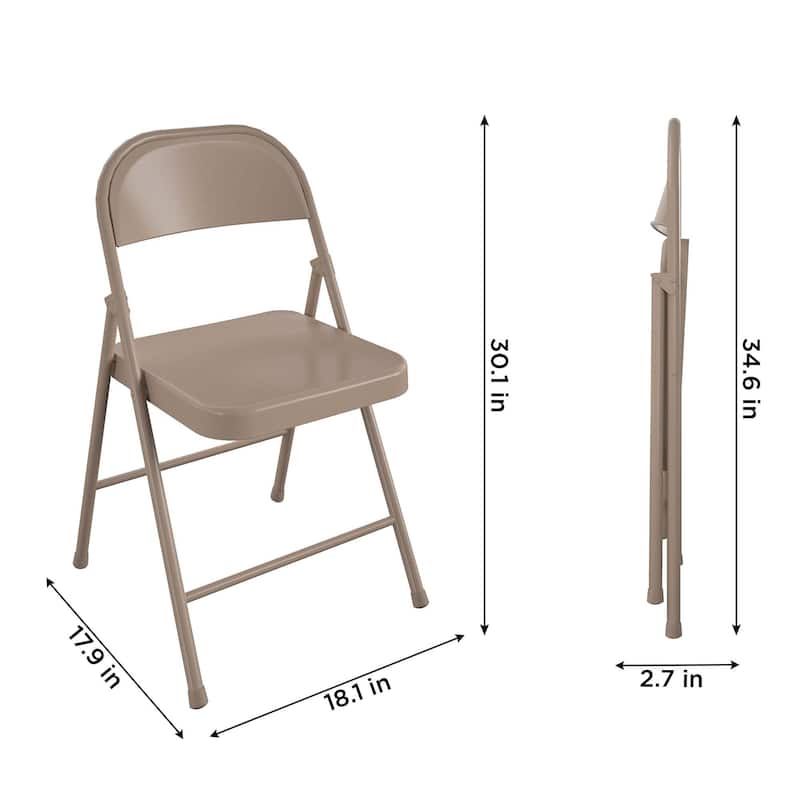 COSCO SmartFold All-Steel Folding Chair, 4-Pack