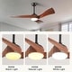 preview thumbnail 188 of 199, 42“/52"/60"/48" Noiseless Walnut Wood Ceiling Fan with Remote Control, Integrated Light Optional