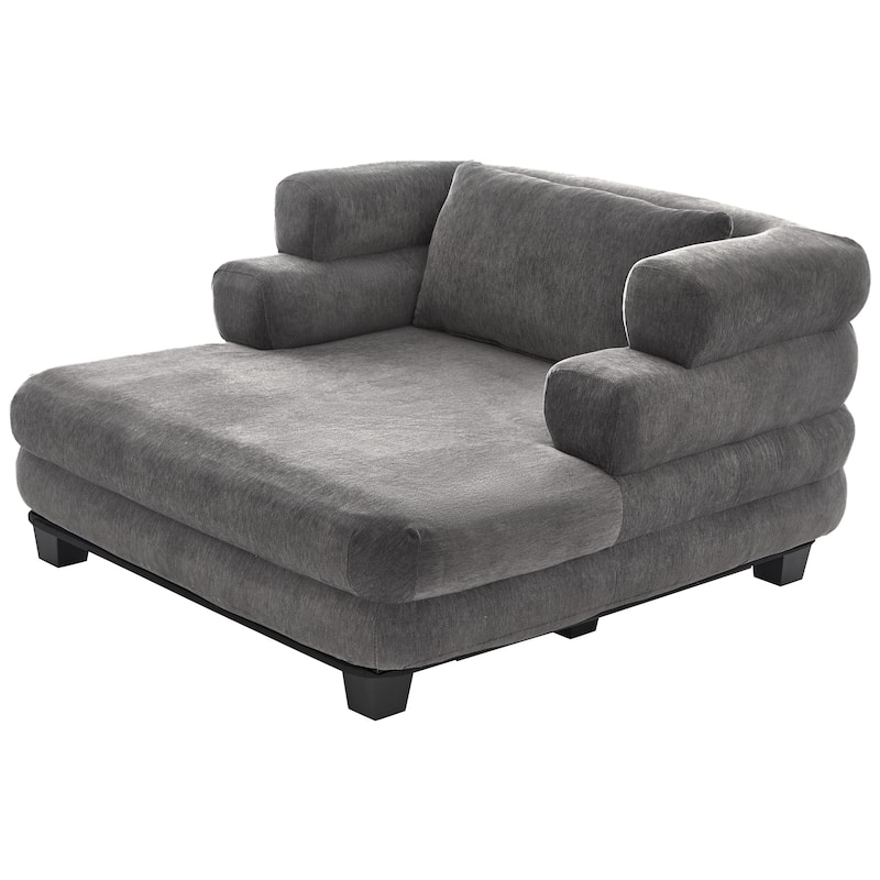 Oversized Chaise Lounge 52.4" Modern Comfy Lounger Chenille Upholstered Sofa Bed
