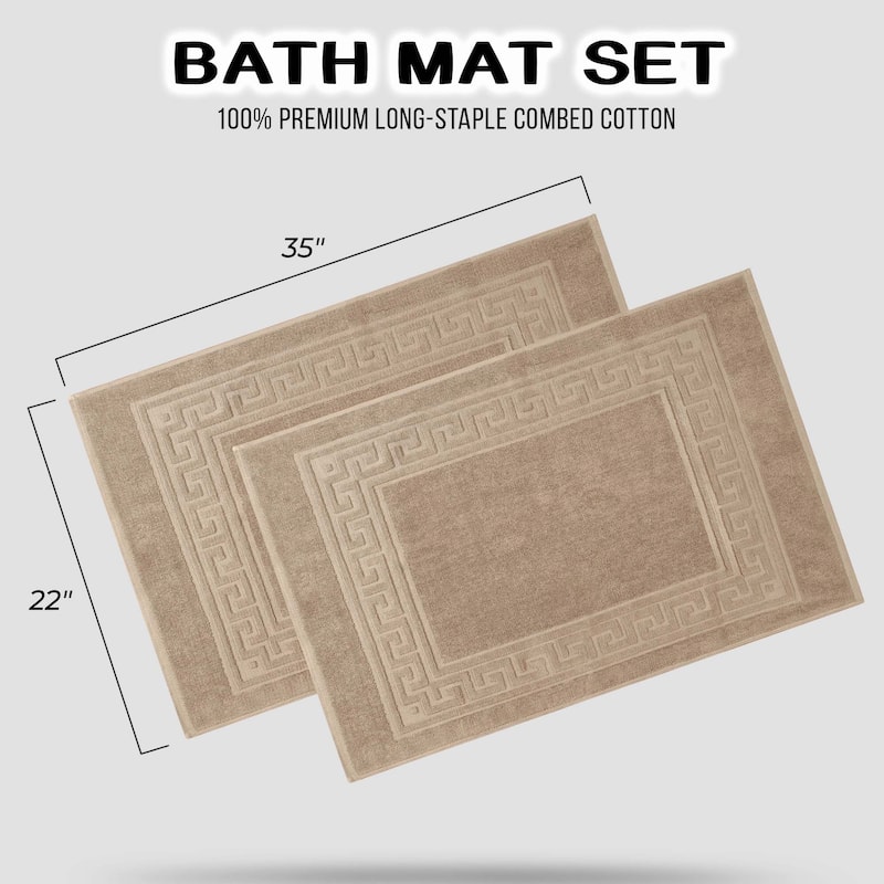 Superior Plush & Absorbent 900 GSM Cotton Bath Mat - (Set of 2)