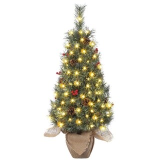 3ft Mini Pre-Lit Christmas Tree with 70 LED Lights - Bed Bath & Beyond ...