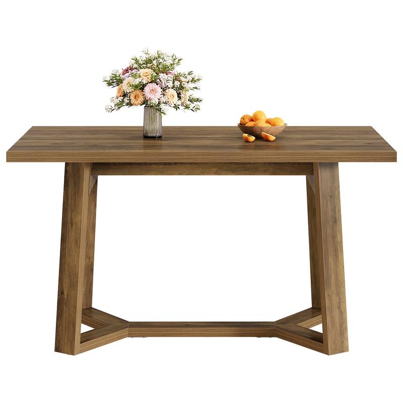 Farmhouse Dining Table for 4, 47-Inch Rectangle Wooden Kitchen Table