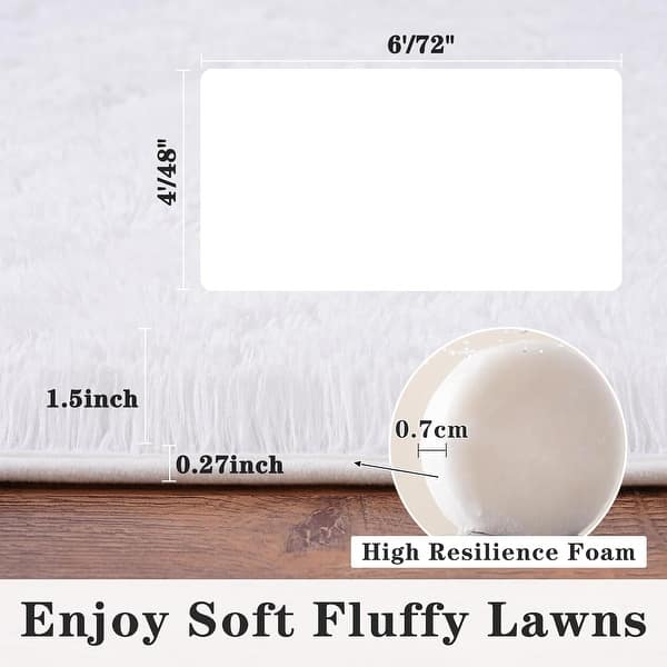 dimension image slide 2 of 6, Large Shaggy Home Decor Carpets Fluffy Area Rugs for Living Room Bedroom