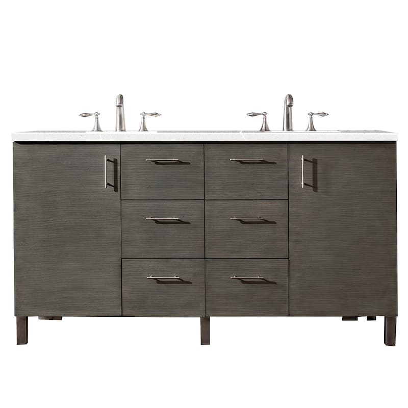 James Martin Vanities Metropolitan 60" Double Vanity, Silver Oak