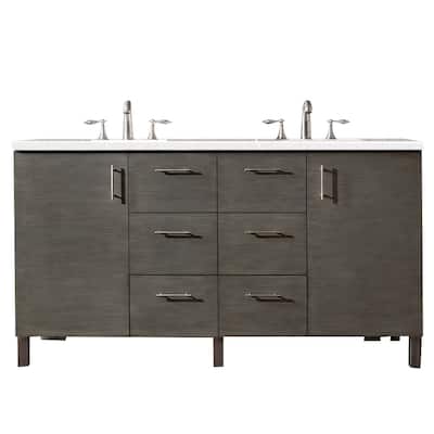 James Martin Vanities Metropolitan 60" Double Vanity, Silver Oak