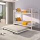 preview thumbnail 35 of 71, Twin over Twin Elegance Clean-Lined Bunk Bed, Heavy Duty Metal Structure Bunk Bed Frame Steel Slat Support(No Box Spring Needed)