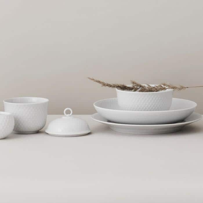 Lyngby Porcelæn Rhombe Bowl, White - Ø: 5.1"