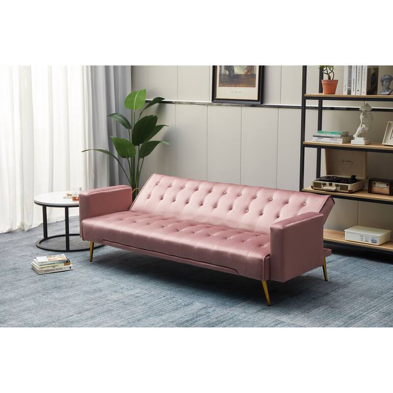 75'' Wide Tufted Velvet Convertible Sleeper sofa
