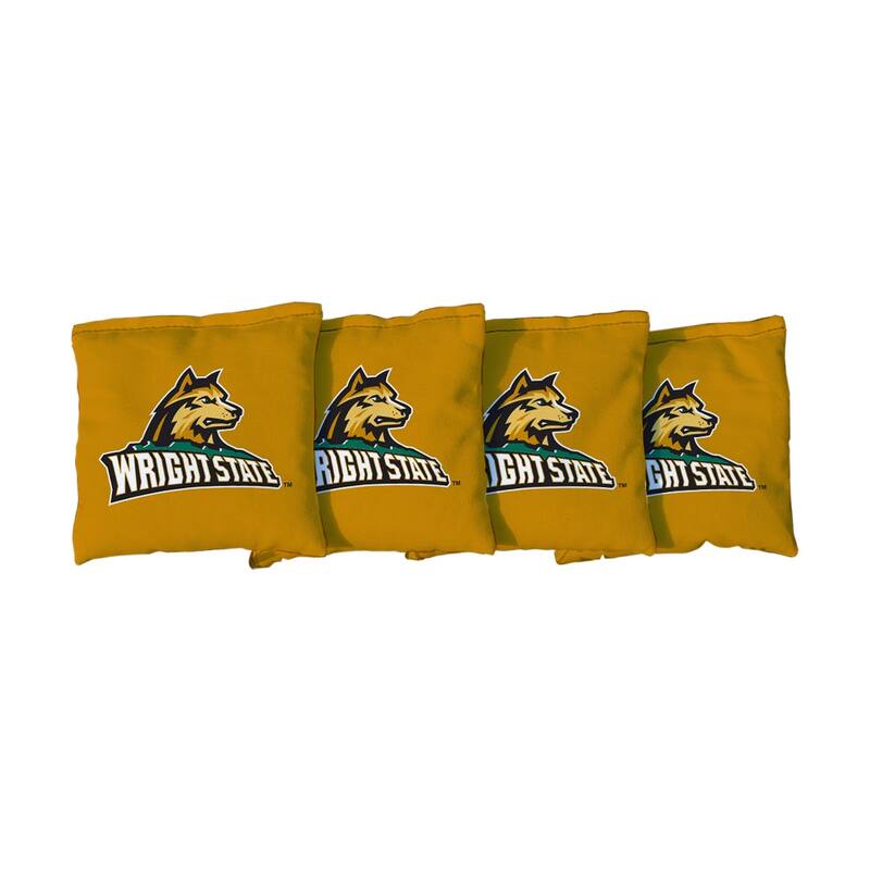 Wright State University Raiders Yellow Cornhole Bags - All-Weather Resin Filled