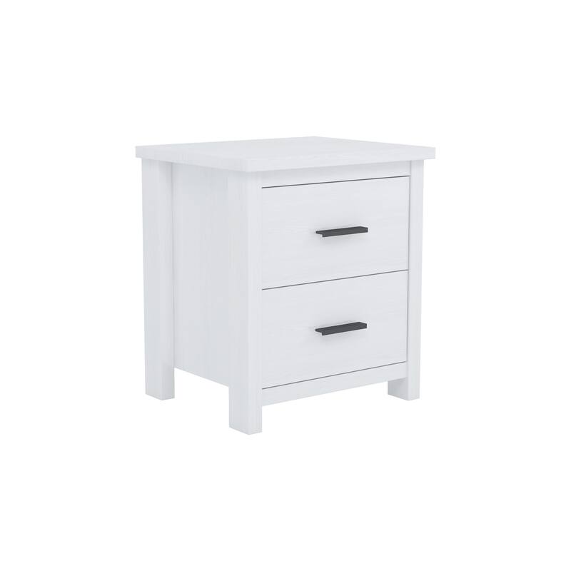 Vintage Simple Two Drawers Wooden Nightstand for Large Storage Space