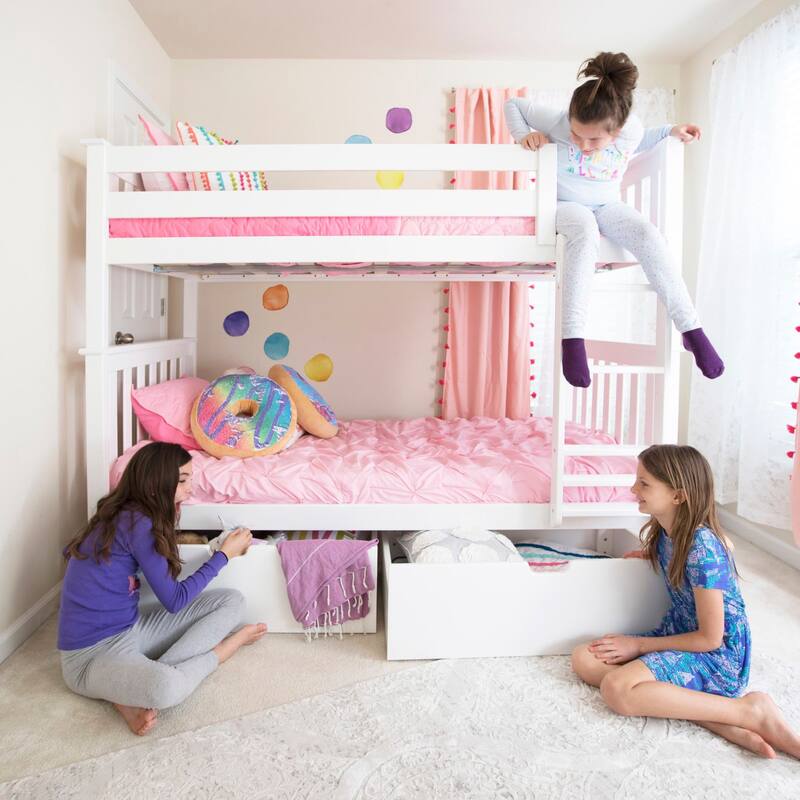 Max and Lily Twin Bunk Bed with Storage Drawers