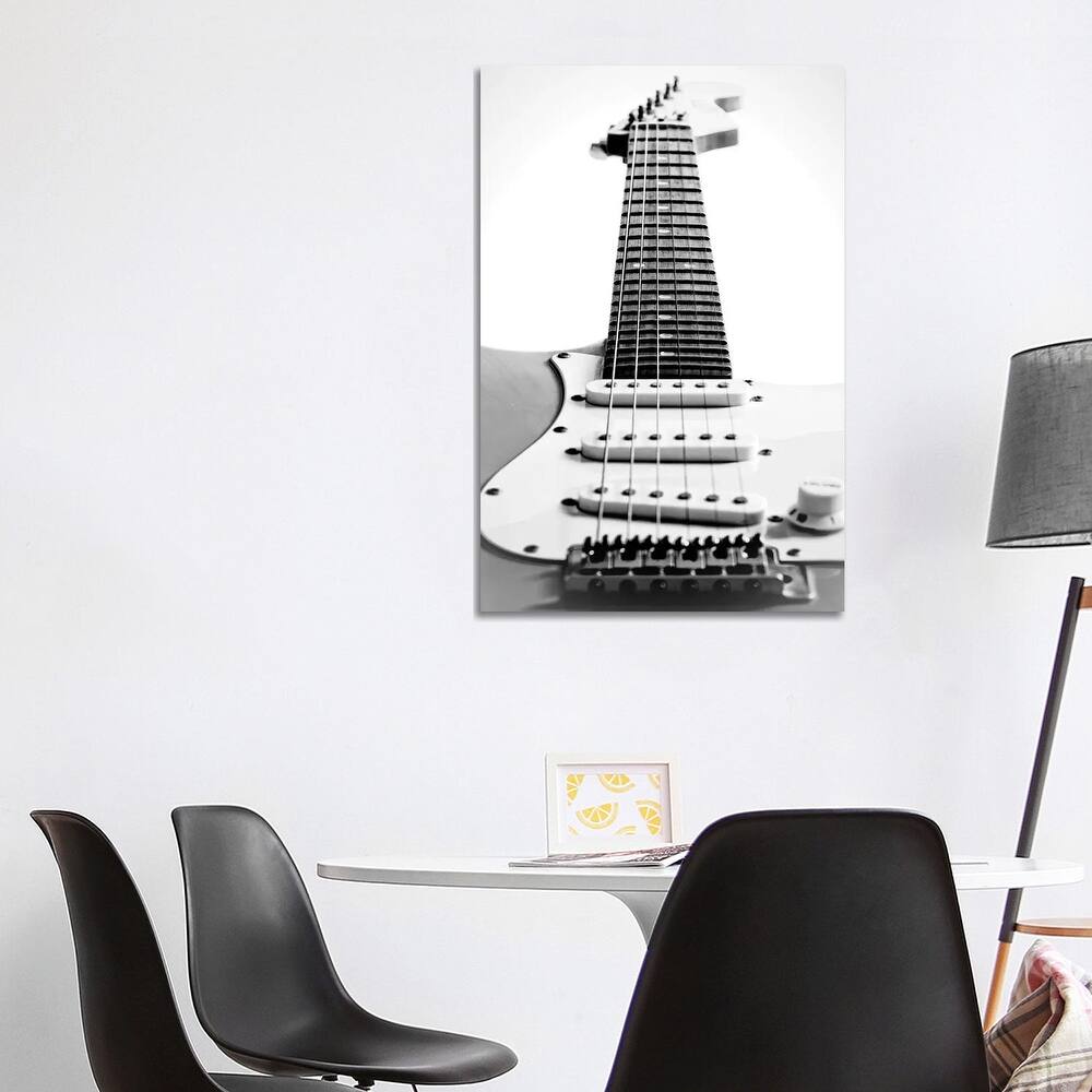 iCanvas "Black and White Guitar Side" by Tom Quartermaine Canvas Print
