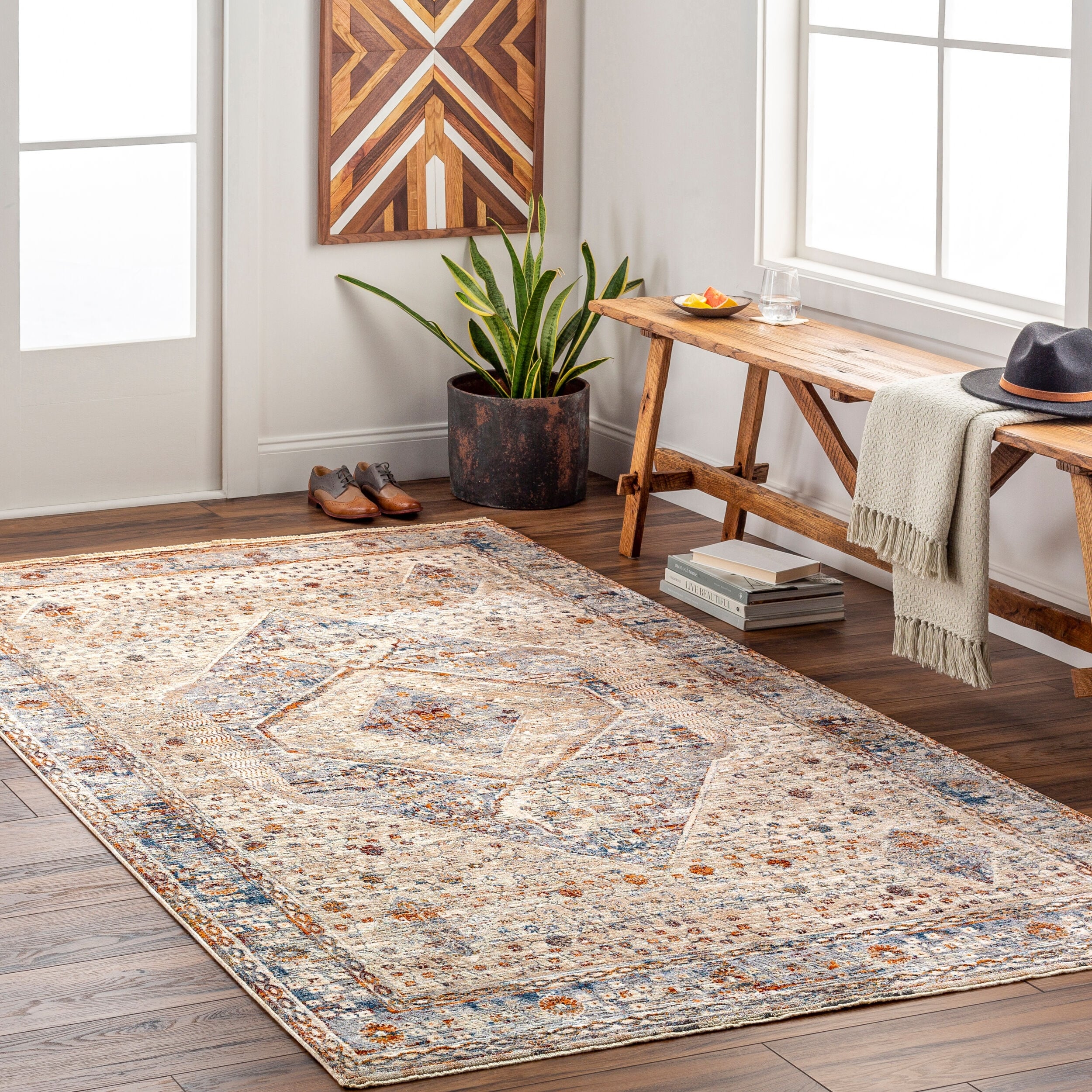 Livabliss Traditional Arya Diamond Area Rug.
