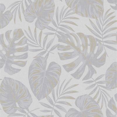 Riviera Leaf Grey Textured Vinyl Wallpaper – 396in x 20.8in