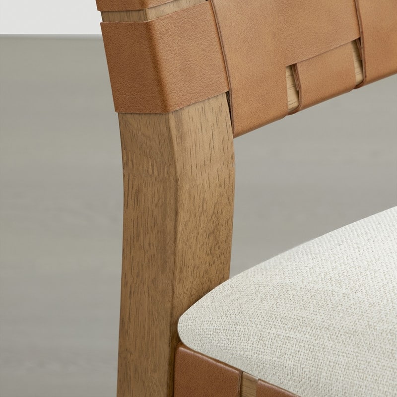 Spruce & Spring Orion Counter Bar Stool with Handwoven Double-faced PVC Backrest