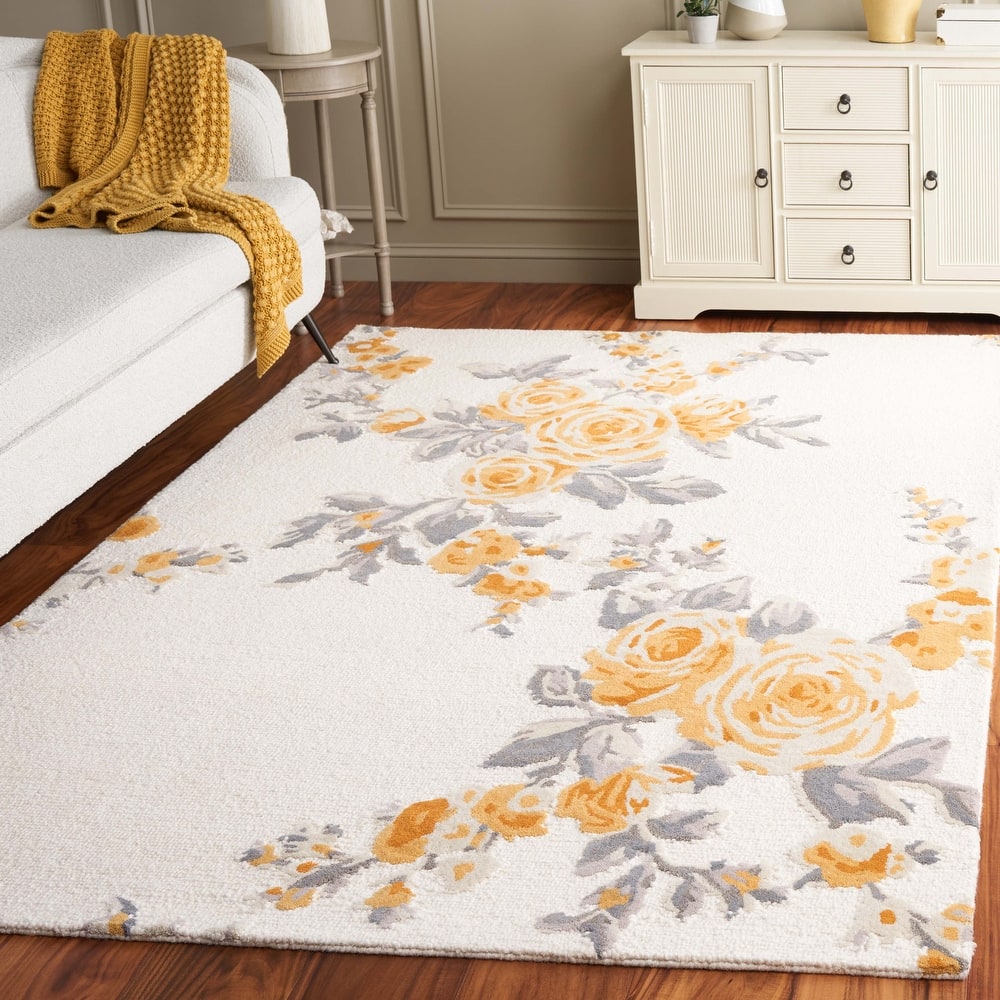 SAFAVIEH Handmade Jardin Kathchen French Country Floral Wool Rug