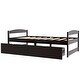 preview thumbnail 6 of 32, Twin Size Platform Kids Bed with 2-Storage Drawers, Durable Pine Wood Frame, Multifunctional Design for Small Spaces, Espresso