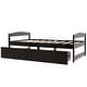 preview thumbnail 8 of 16, Twin Size Wood Platform Bed with Two Drawers, Brown