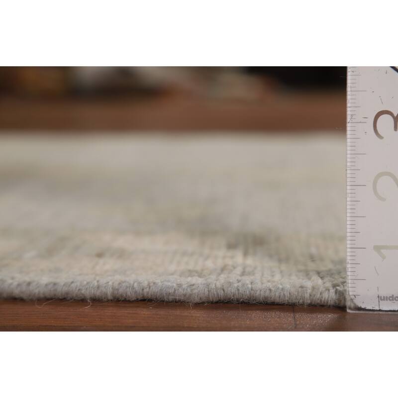 Hand Knotted Oriental 100% Wool Carpet Transitional All-Over Beige & Ivories Oushak Runner Rug - 8' 4'' X 3' 0''