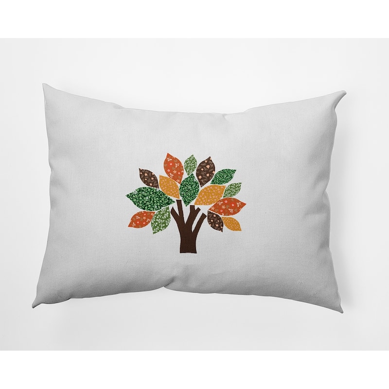 Printed Quilt Tree Accent Pillow - Forest Green - 14" x 20"