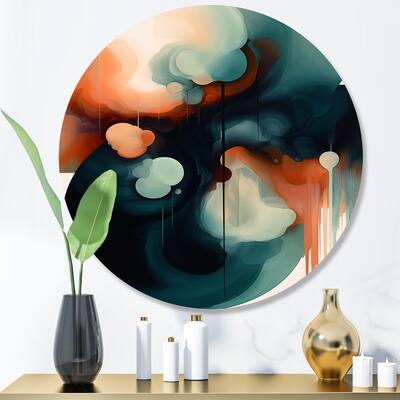 Designart "Shape Abstract Artwork II" Abstract Metal Round Wall Art