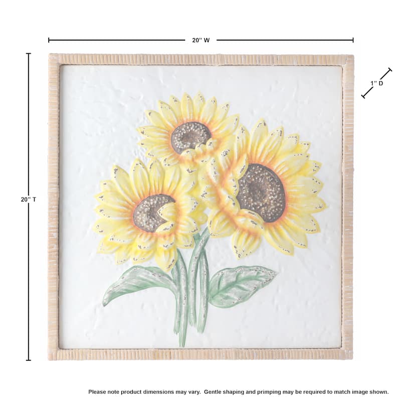 Metal Painted Sunflower Wall Décor 20x20"