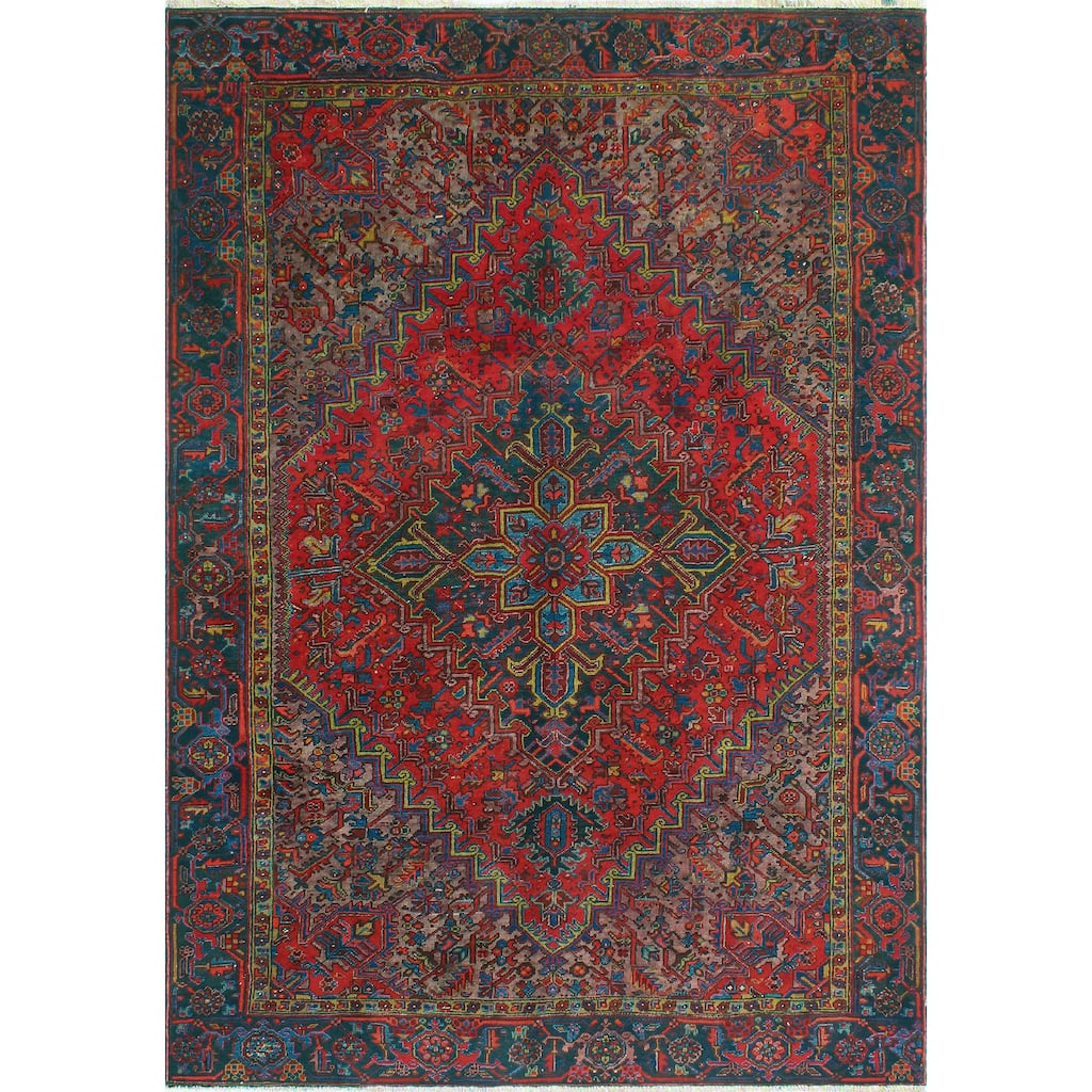 Fine Vintage Heriz Eva Red/Charcoal Rug - 6'10" x 9'4"