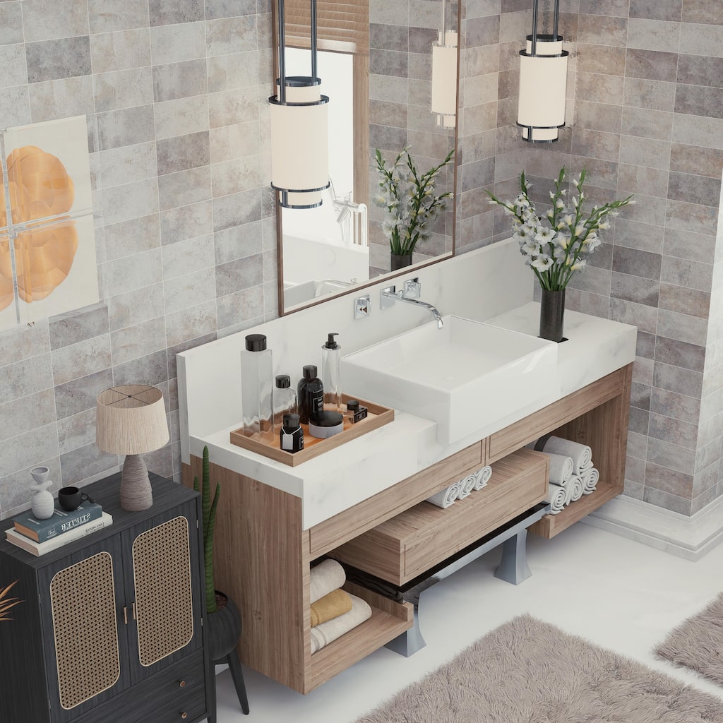 Merola Tile Myst Sandstorm 4" x 8" Ceramic Wall Tile