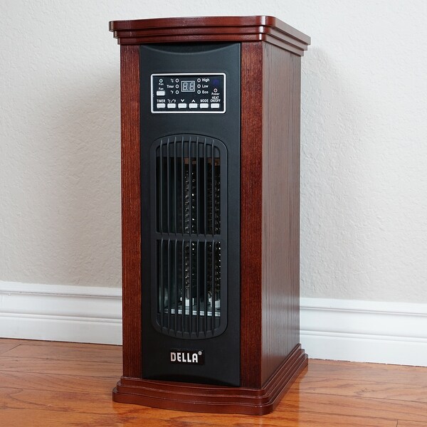 Della Portable 1500-Watt Electric Infrared Quartz Tower Heater / Fan / Eco Freestanding with Remote Control
