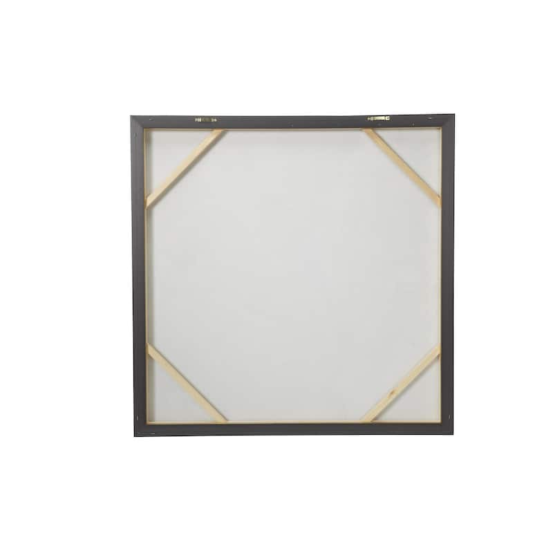 Canvas Leaf Palm Living Room Framed Wall Art with Gold Frame - Brown - CosmoLiving by Cosmopolitan