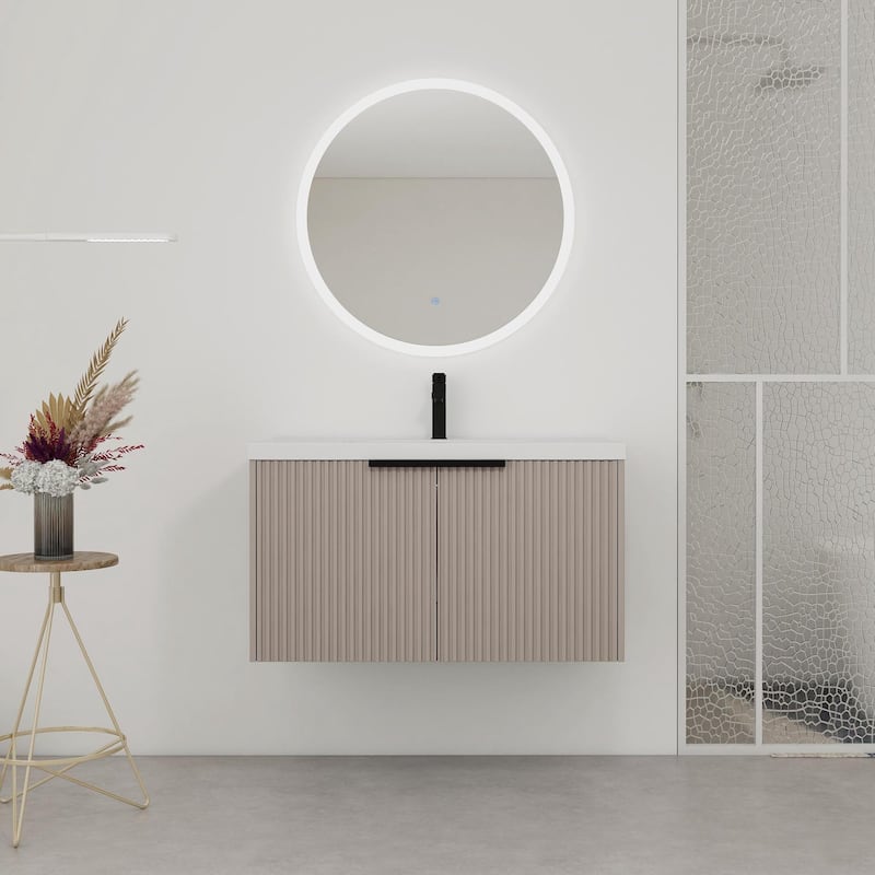 Wall Mounted Bathroom Vanity with Resin Sink