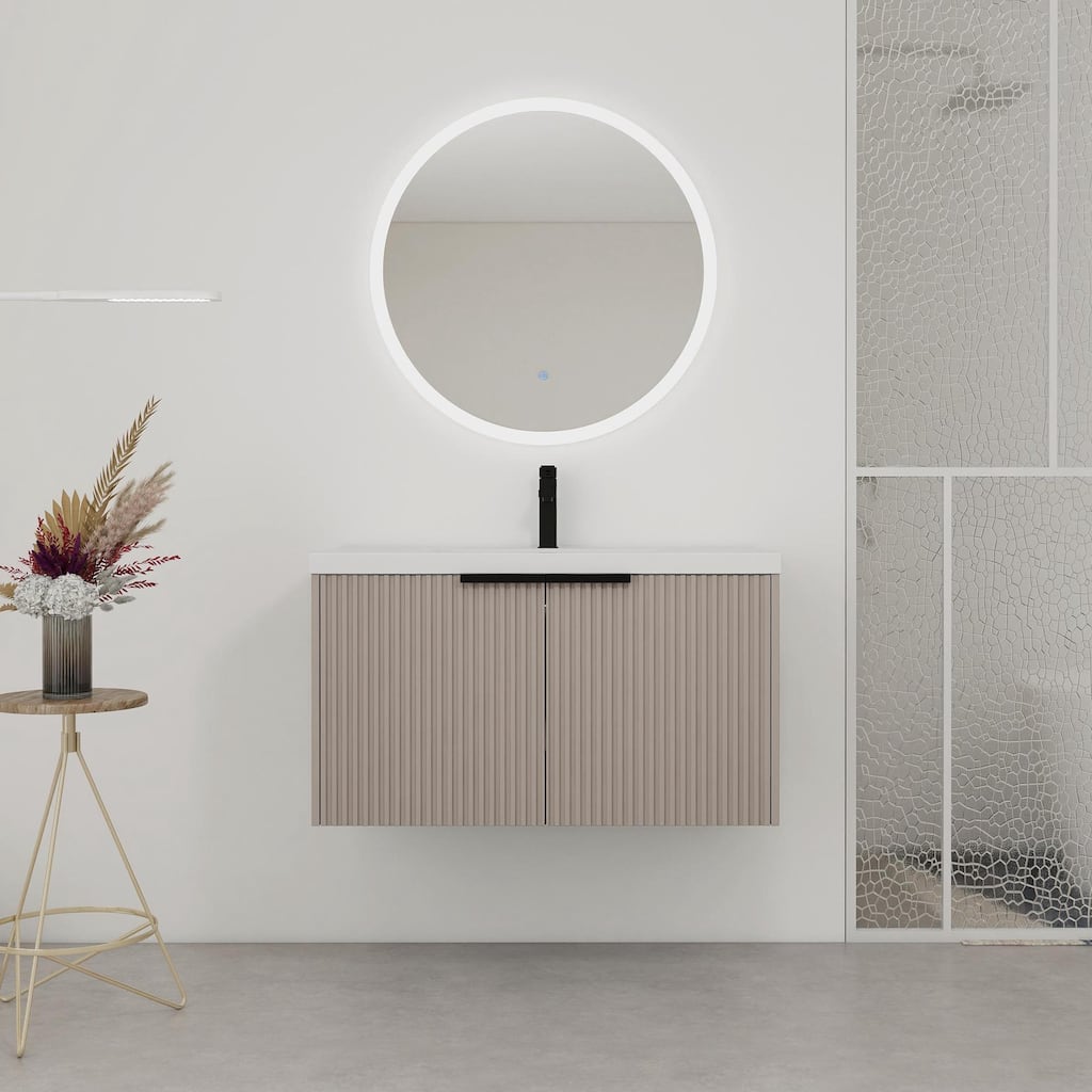 Wall Mounted Bathroom Vanity with Resin Sink