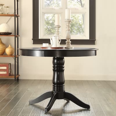 Wilmington Black Round Pedestal Dining Table by iNSPIRE Q Classic - Dining Table